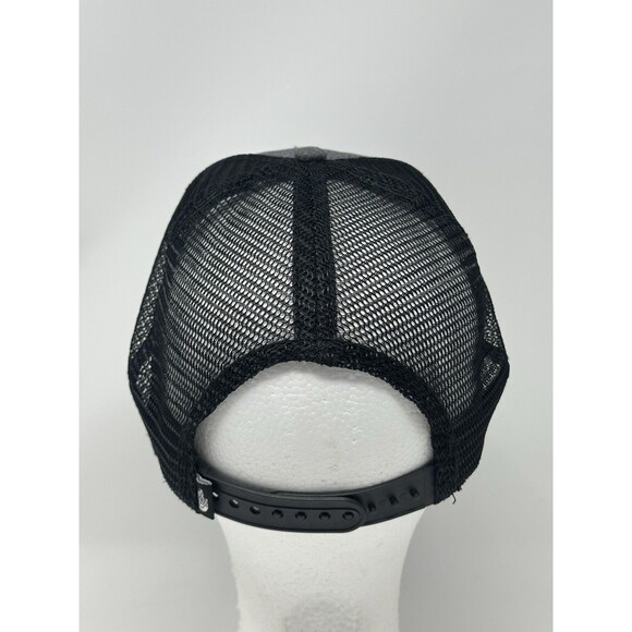 The North Face Mudder SnapBack Hat Gray Brown Leather Patch Mesh Trucker OSFA - Picture 4 of 9